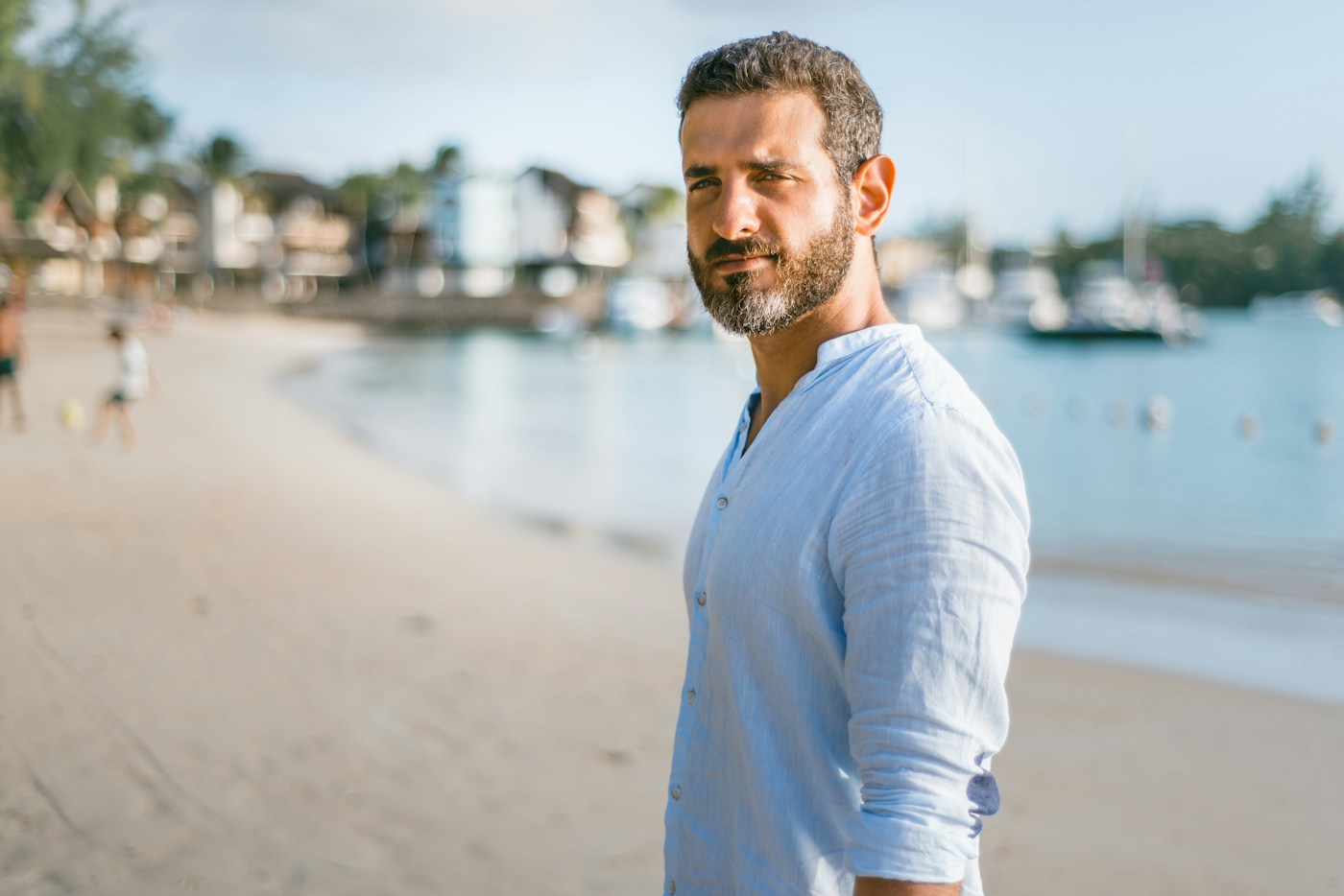 A man taking time for himself by the sea